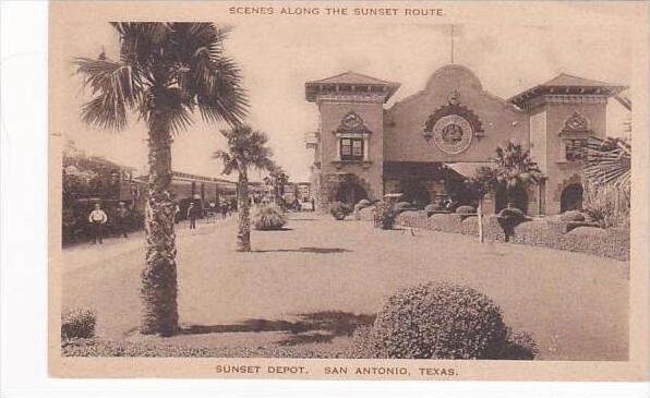 Texas San Antonio Sunset Railroad Depot Albertype