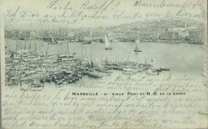 France Marseille Vieux Port et N.D. De La Garde Vintage Postcard 08.26