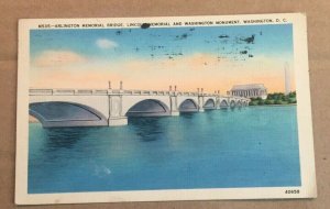 1939 USED .01 PC  ARLINGTON MEM. BRIDGE LINCOLN MEM. WASH. MONUMENT, WASH., D.C.