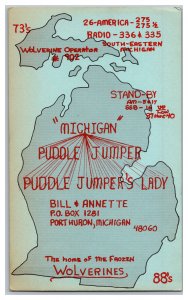 Postcard QSL CB Ham Radio Amateur Card From Port Huron Michigan 