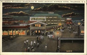 Wildwood New Jersey NJ Hotel Birdseye View Street Scene 1910s-30s Postcard