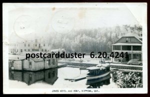 h5145 - KIPPEWA Quebec 1950 Jones Hotel. Boat. Real Photo Postcard by Rumsey