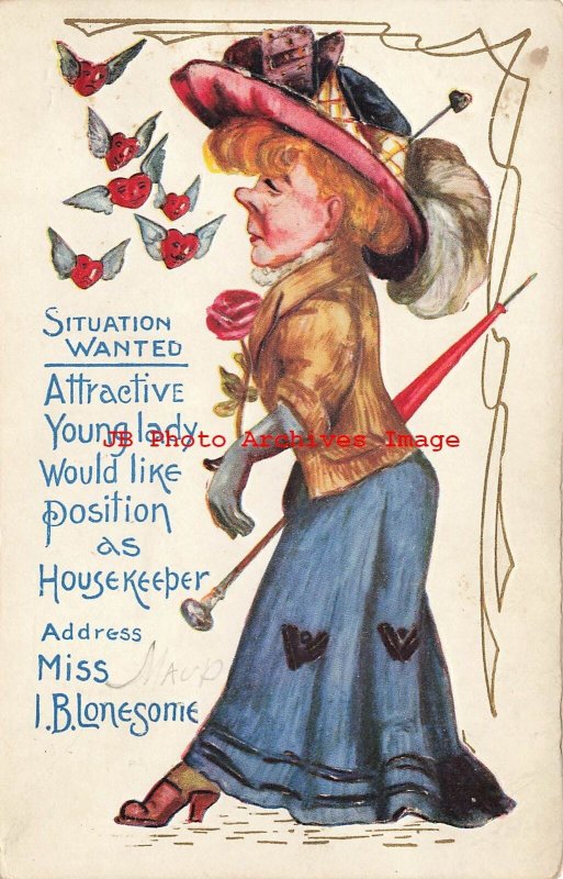 Comic, I.B. Lonesome, Lady Wants Position as a House Keeper