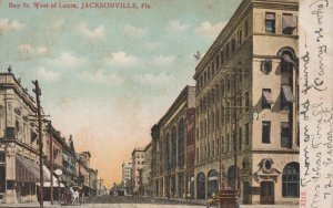 BAY STREET WEST OF LAURA JACKSONVILLE FLORIDA POSTCARD 1909