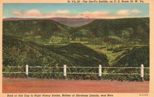 Vintage Postcard 1944 The Devil's Saddle Nancy Hanks West Virginia W. VA