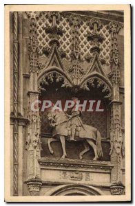 Postcard Old Chateaux of the Loire Chateau de Blois Statue of Louis XII eques...