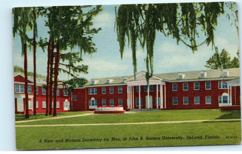 DeLand Florida John B Stetson University Mens Dormitory Dorms Rooms Postcard D93