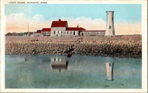 View of Light House, Scituate MA c1925 Vintage Postcard E62