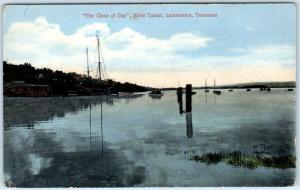 LAUNCESTON, TASMANIA  Australia   The Close of Day RIVER TAMAR  1910s Postcard