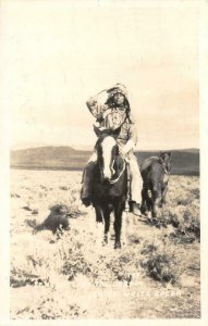 RPPC CHIEF WHITE SPEAR Native American Indian 1948 Elko, NV Vintage Postcard