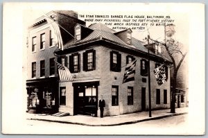 Baltimore Maryland 1940 RPPC Real Photo Postcard Star Spangled Banner Flag House