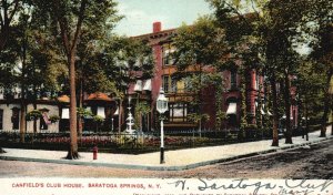 Vintage Postcard Canfield's Club House Landmark Saratoga Springs New York NY