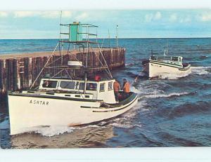 Unused Pre-1980 BOAT AT BLUE FIN MOTEL Souris - North Lake Harbor PE o0411