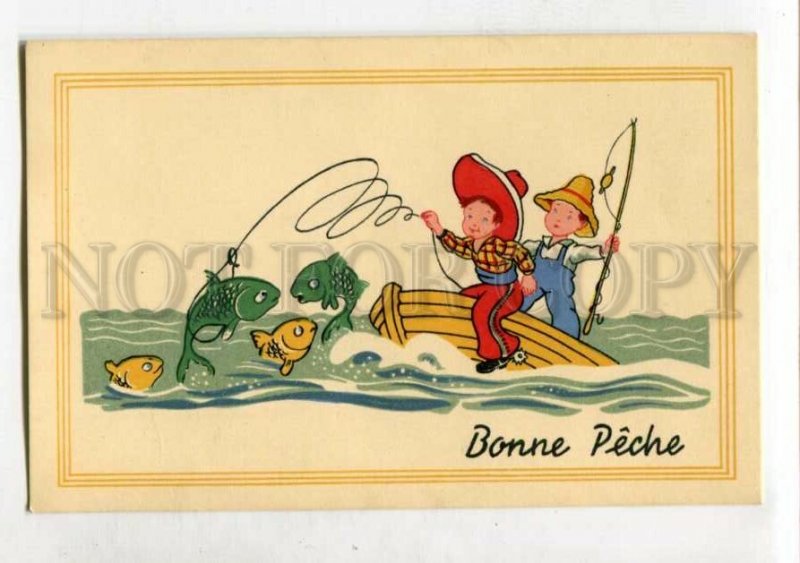 3146593 Comic FISH Fishing COWBOY as Fishermen Vintage PC