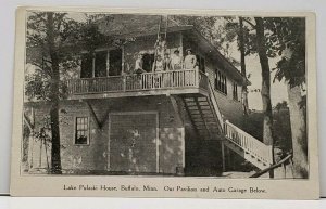 Buffalo Minnesota LAKE PULASKI HOUSE Pavilion and Auto Garage Postcard G11