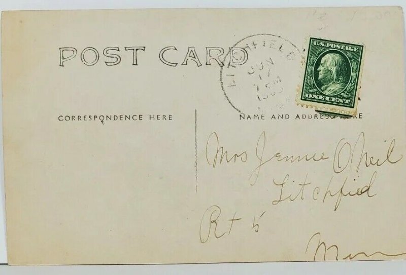 Litchfield Minnesota Exaggerated Harvest 1908 Corn Cabbage Pumpkins Postcard O6