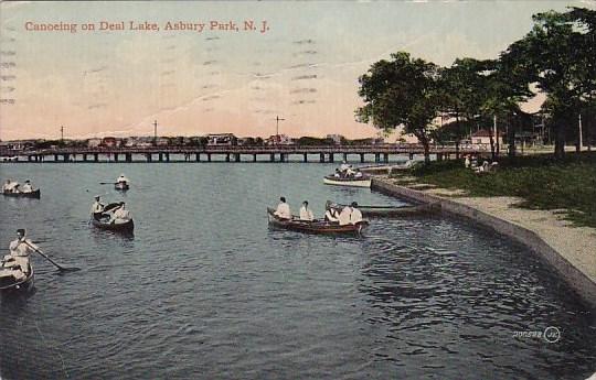 Canoeing On Deal Lake Asbury Park New Jersey 1912