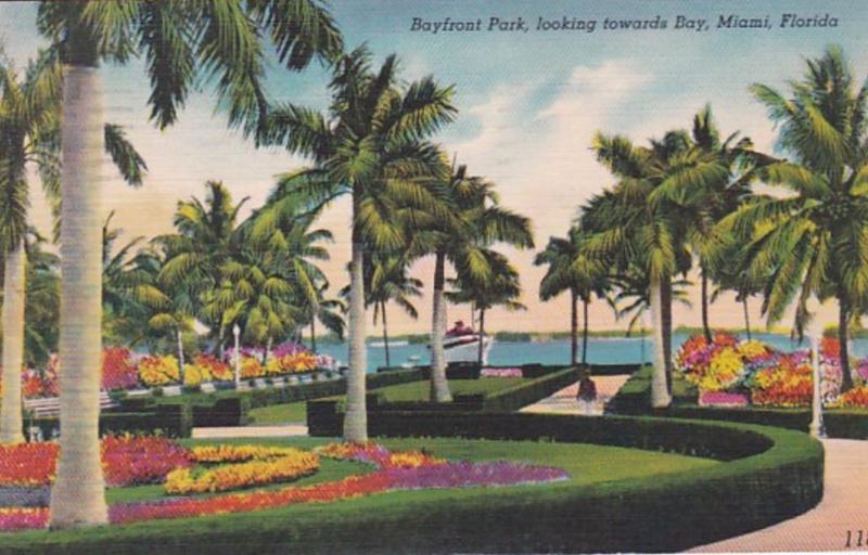 Florida Miami Bayfront Park Looking Towards Bay 1950