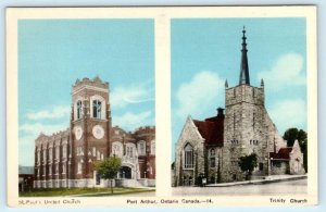 PORT ARTHUR, ONTARIO Canada  St. Paul's United Church, Trinity Church Postcard