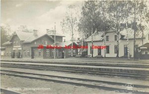 Sweden, Borlange, RPPC, Jarnvagsstationen, Railroad Station, Depot,Ericsson 1924