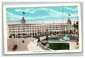 Vintage 1910's Advertising Postcard Hotel English Indianapolis Indiana Old Autos