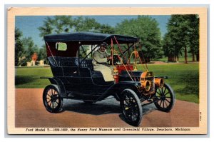 Model T Henry Ford Museum Greenfield Village Dearborn MI UNP Linen Postcard S13