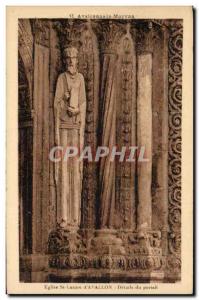 Postcard Ancient Church of St Lazarus & # 39Avallon Portal Detail