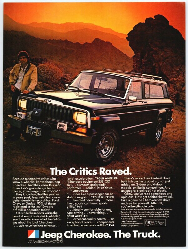 1980 Jeep Cherokee The Truck 4 Wheel Drive Print Ad A2