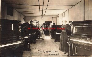 SD, Marion, South Dakota, RPPC, Vogt's Music Store, Pianos, Heetland Photo