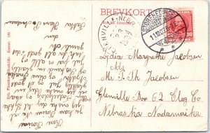 c1907 Roskilde Domkirke Denmark Postcard Cathedral Water Reflection Photo