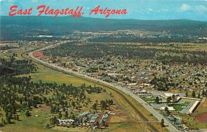 Postcard Arizona Flagstaff Route 66 1950s Birdseye View 23-5978