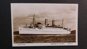 Mint Ship Postcard Canadian Pacific Empress of Canada