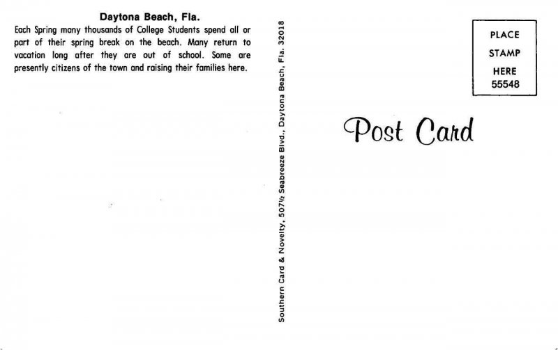 Spring Break, Daytona Beach, Florida Swimming Pool c1970s Vintage Postcard