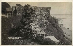 Chatham Cape Cod Massachusetts Lighthouse Ruins c1910 Real Photo Postcard