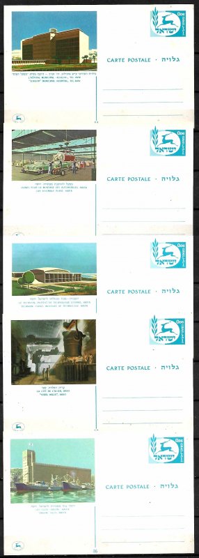 ISRAEL STAMPS. SET COMPLETE OF POSTCARDS SCIENCE & INDUSTRY. 1964