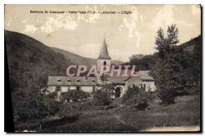 Postcard Old surroundings Conques Aveyron Notre Dame Church