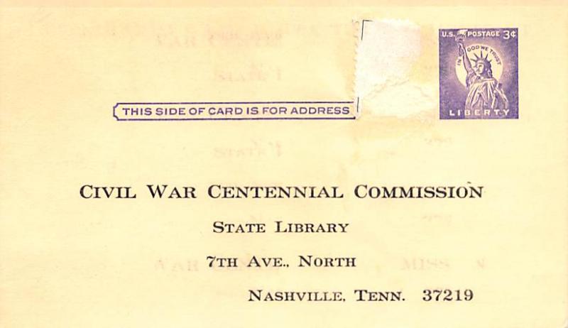 Civil War Centennial Commission Civil War Unused one stamp was removed