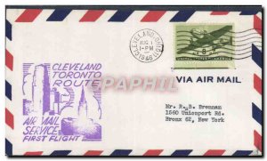 Letter United States Cleveland Air Route Mail 1st Flight 1 August 1946