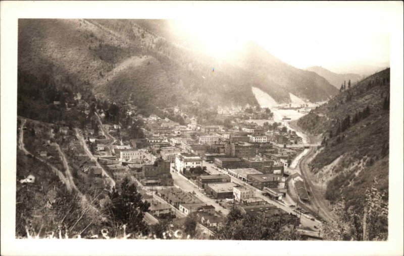 Wallace Idaho ID Air View Real Photo Vintage Postcard