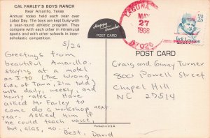 AMARILLO TEXAS TX~CAL FARLEY'S BOYS RANCH RODEO POSTCARD