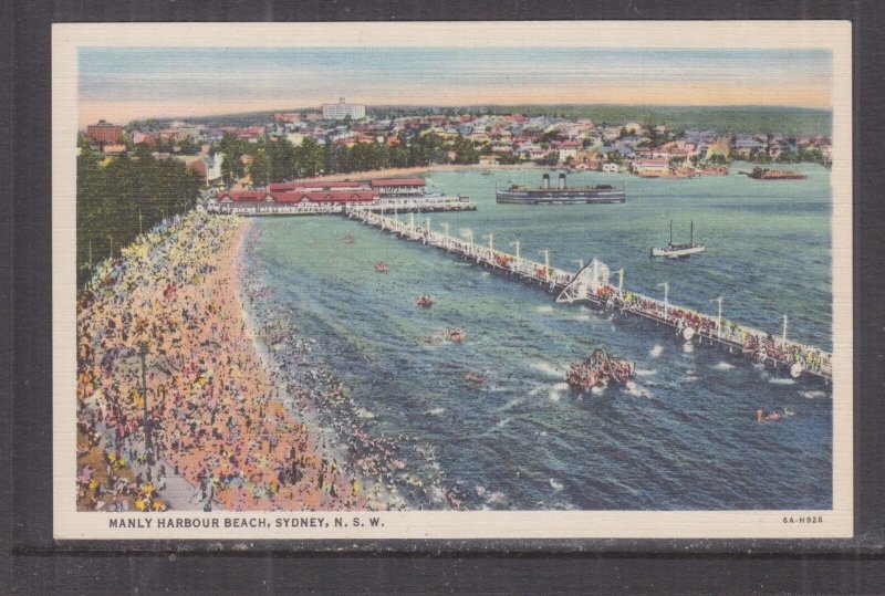 NEW SOUTH WALES, MANLY HARBOUR BEACH, c1940 ppc., unused. 