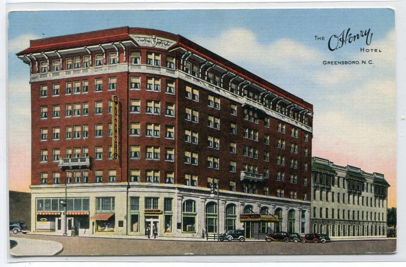 The O Henry Hotel Greensboro North Carolina linen postcard