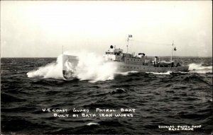 Built By BIW Bath Iron Works US Coast Guard Patrol Boat Real Photo Postcard