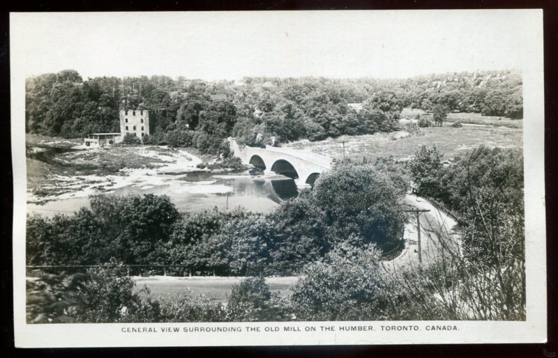 h3148 - TORONTO 1930s Old Mill on the Humber River. Bridge. Real Photo Postcard