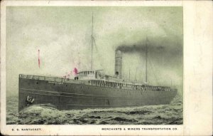 Merchants & Miners Transportation Steamer S.S. Nantucket c1910 Vintage Postcard