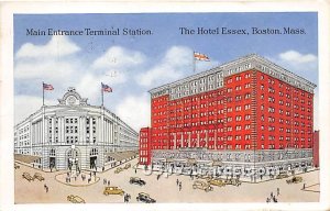 Main Entrance Terminal & The Hotel Essex - Boston, Massachusetts MA Postcard