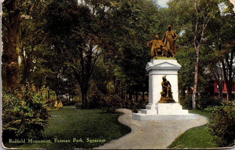 New York Syracuse Forman Park Redfield Monument 1910