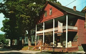 Vintage Postcard Summer At Vermont First Restored County Store Weston Vermont VT