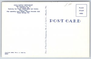 St Petersburg Florida~Louis Pappas Restaurant~1950s Cars~Lobster Crab Plates~'56