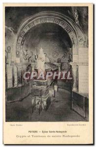 Old Postcard Poitiers Eglise Sainte Radegonde crypt and tomb of Saint Radegonde